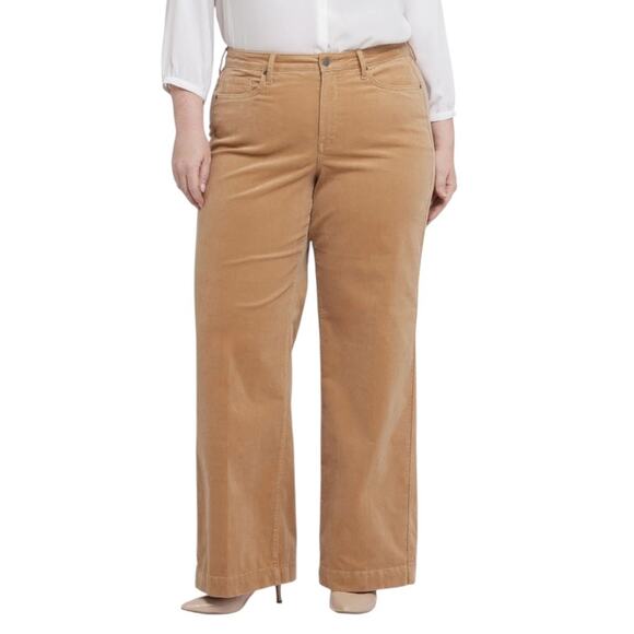 NYDJ Teresa Wide Leg corduroy Pants light brown size 18W - Picture 1 of 10